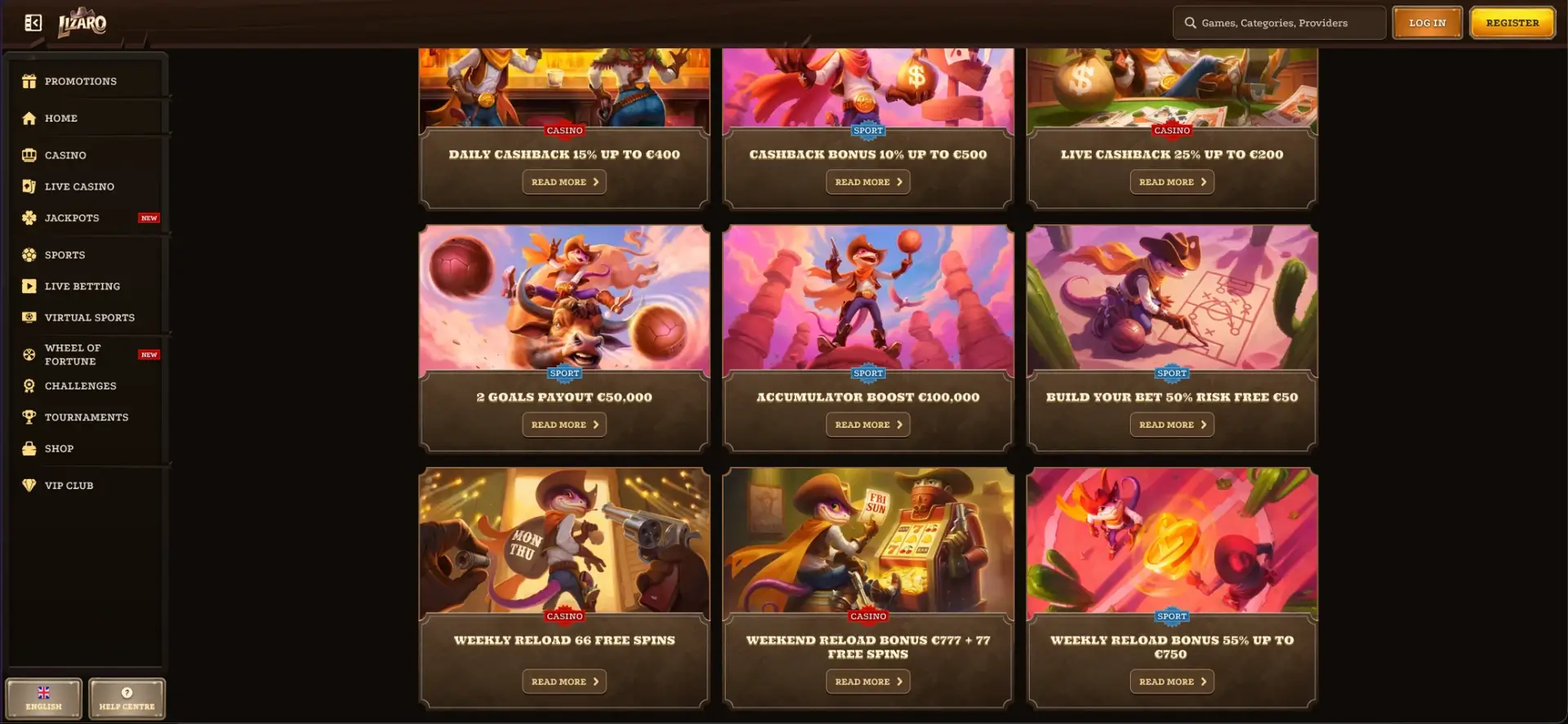 Lizaro Bonus sur Lizaro Casino