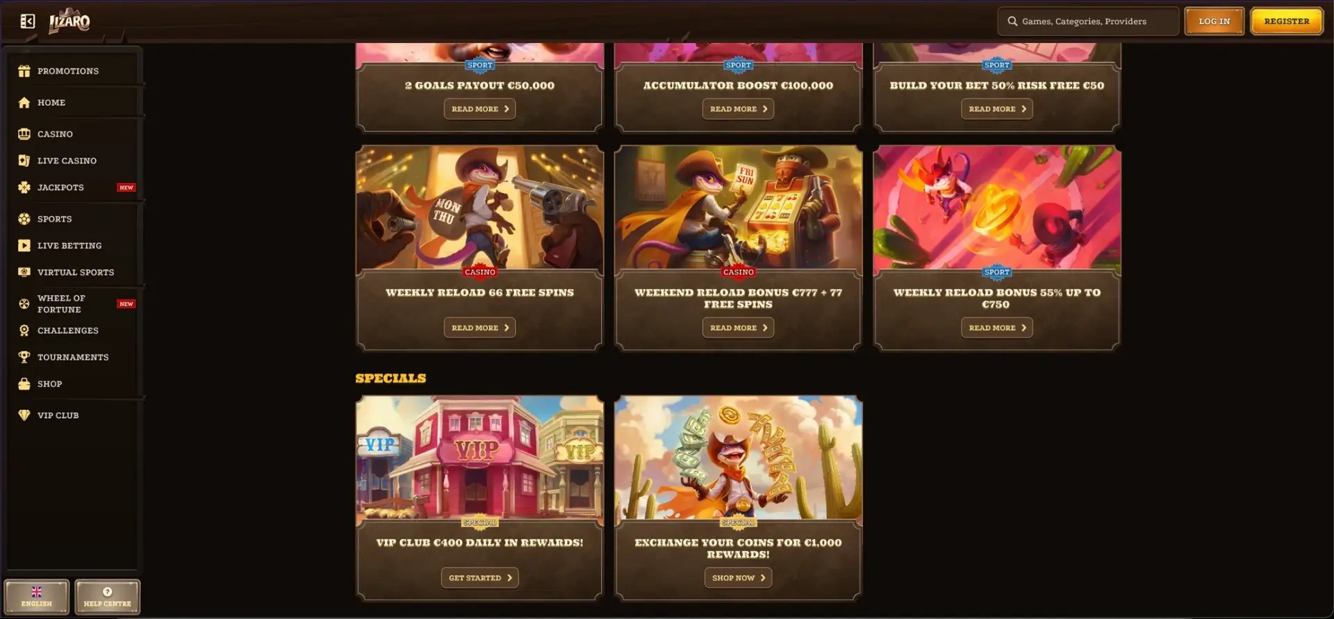 Lizaro Code Promo sur Lizaro Casino